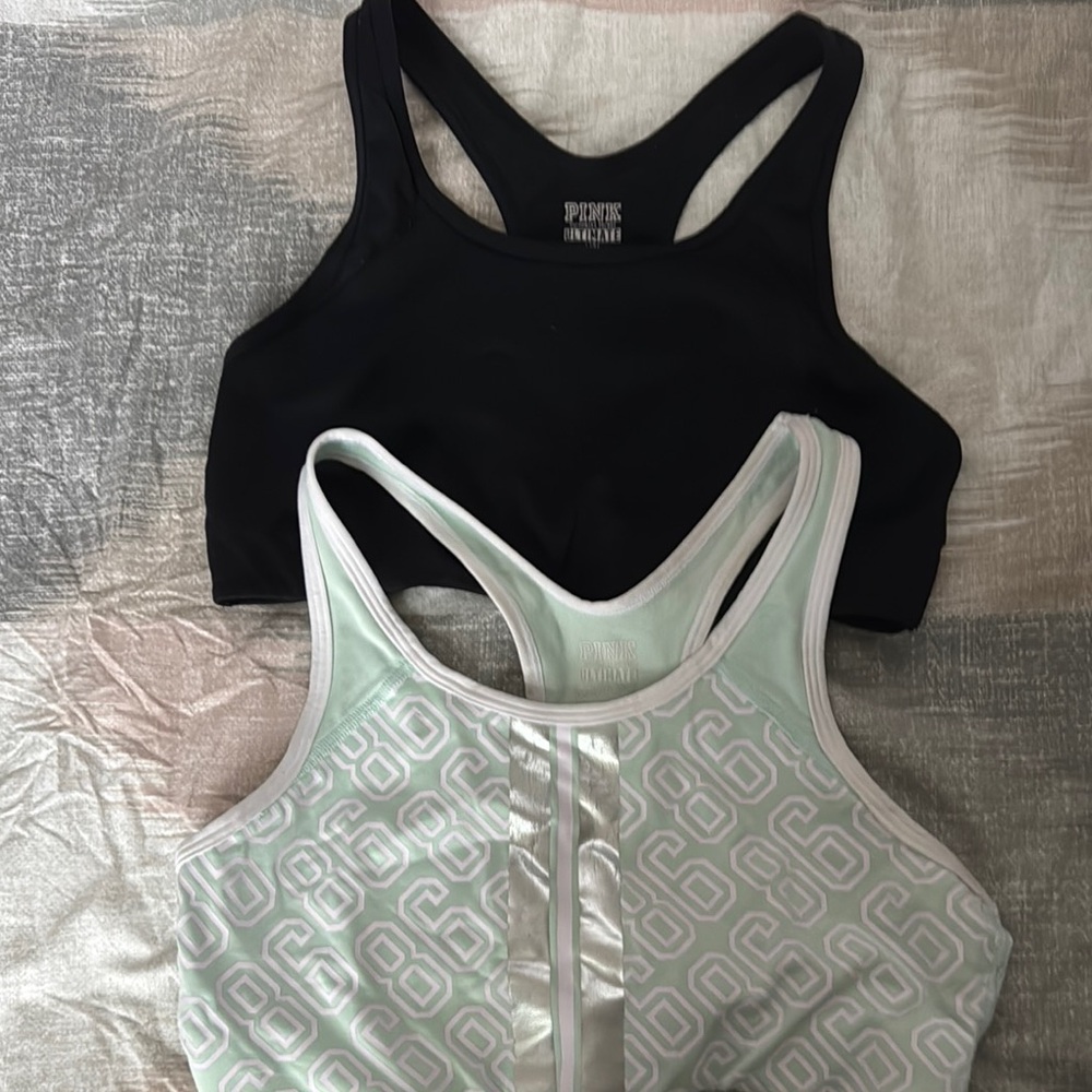 Black and Mint Green Sports Bras